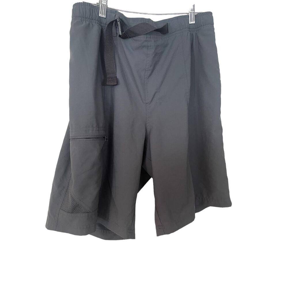 Columbia Mens Gray Flat Front Stretch Modern Cargo Shorts Size Large